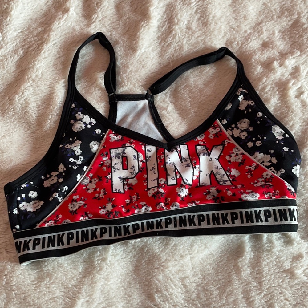 Pink sports bra